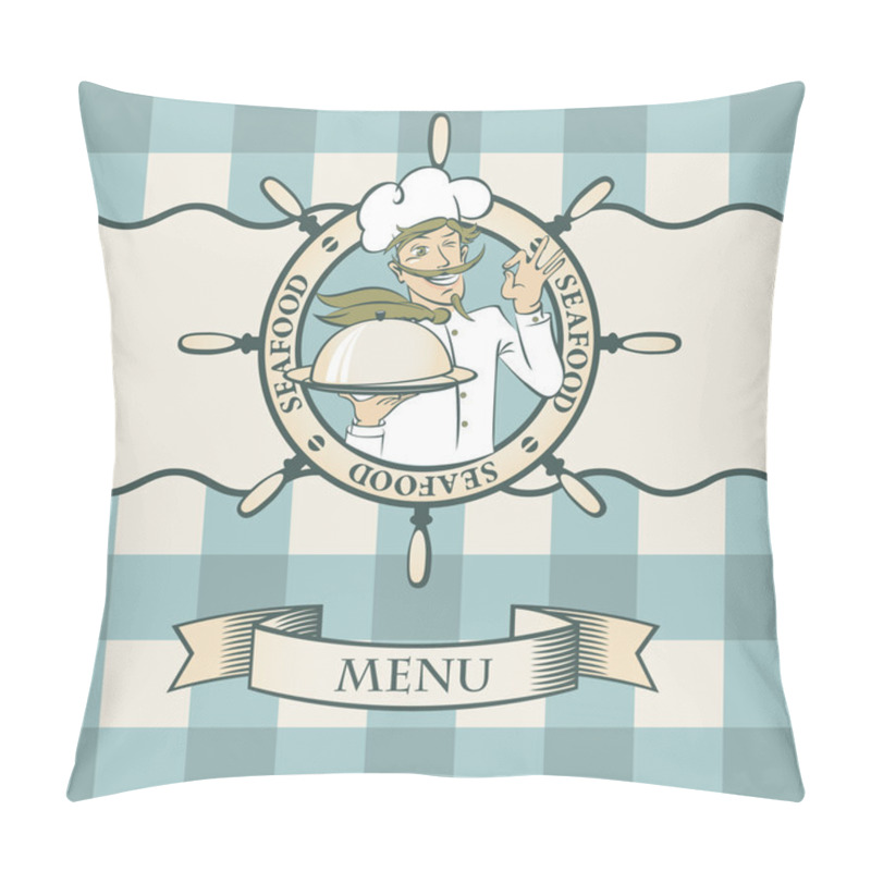 Personality  Seafood With Chef Pillow Covers