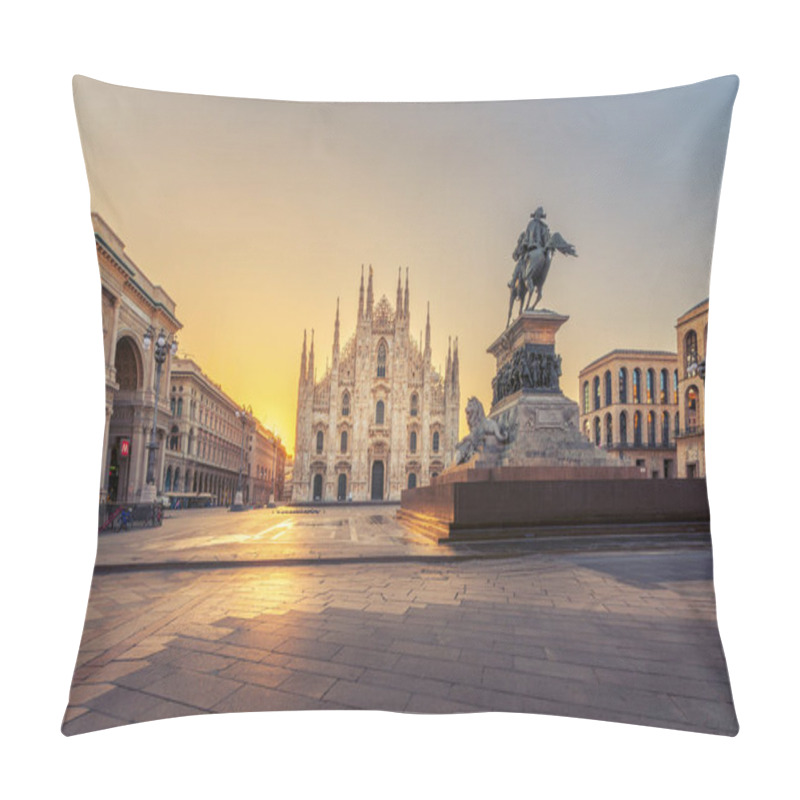 Personality  Duomo , Wonderful Milan Gothic Cathedral At Sunrise,Italy,Europe.Horizontal Photo With Copy-space. Pillow Covers