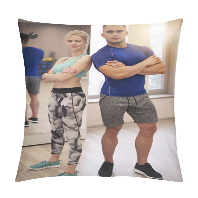 Personality  Personal Trainers At Health Club Pillow Covers