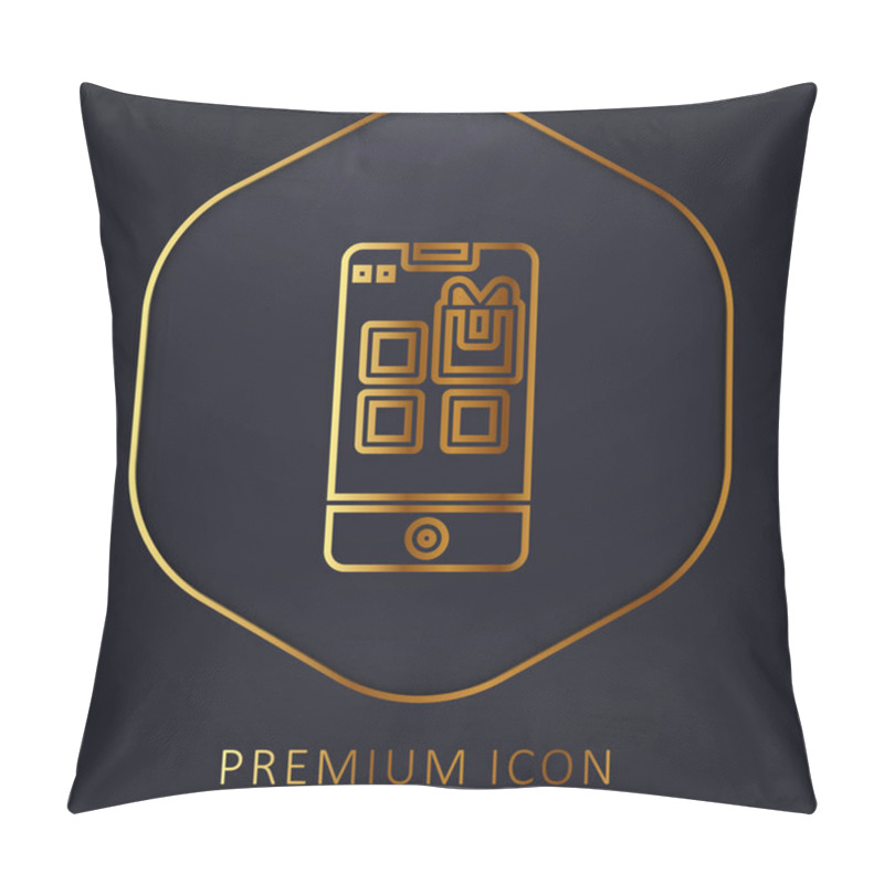 Personality  Application Golden Line Premium Logo Or Icon Pillow Covers