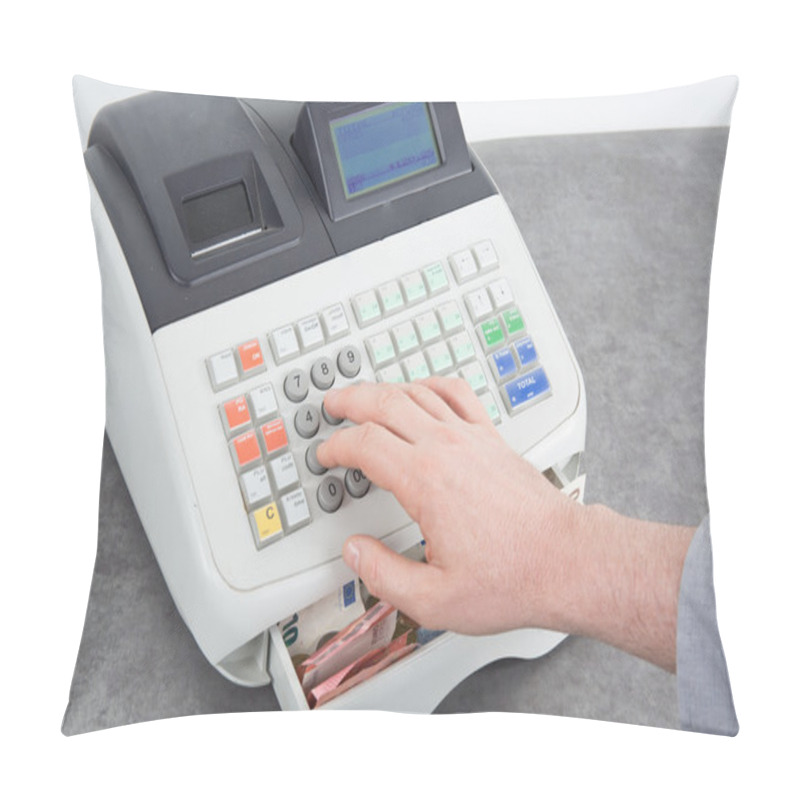 Personality  Hand Open The Cash Register And Giving Change In Euro Pillow Covers