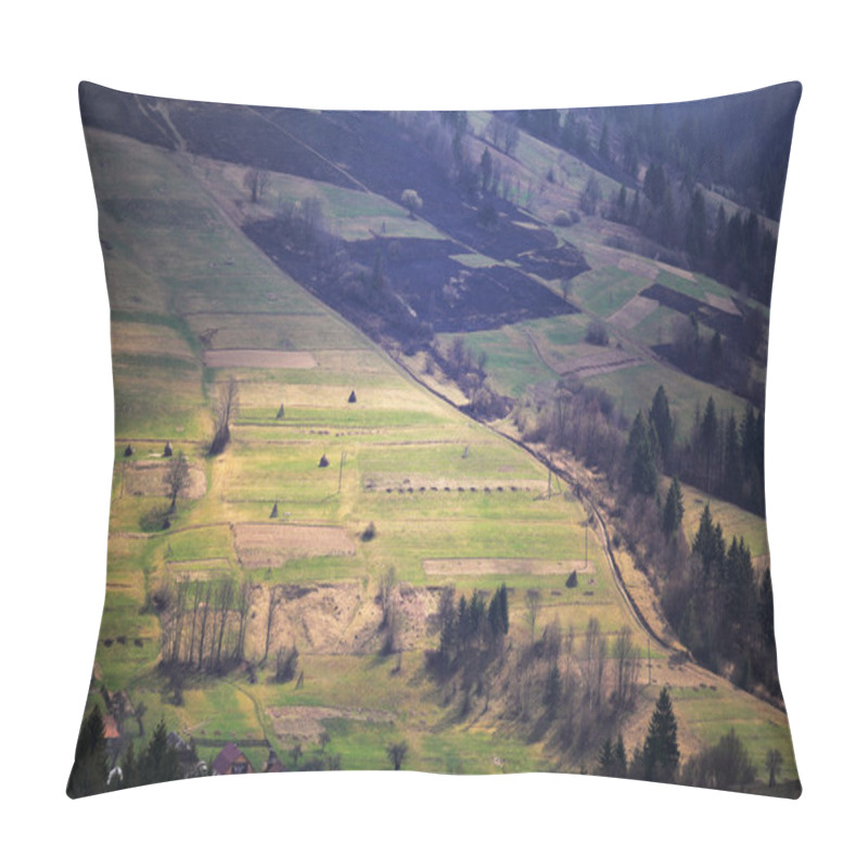 Personality  Spring Green Hillsides. Sunny Sping In Mountains. Pillow Covers