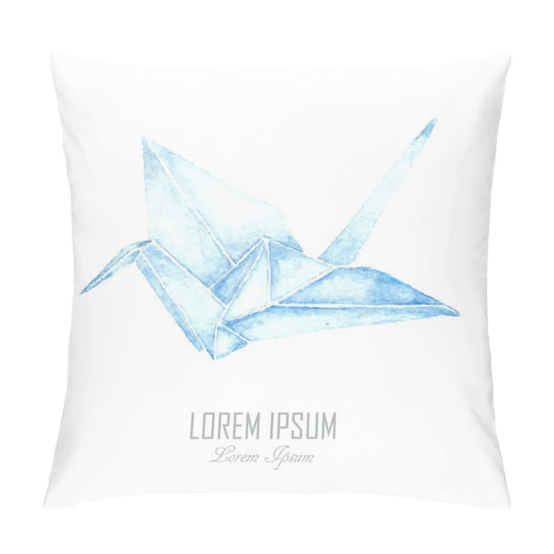 Personality  Illustration Of Origami Crane Isolated On White Background. Pillow Covers