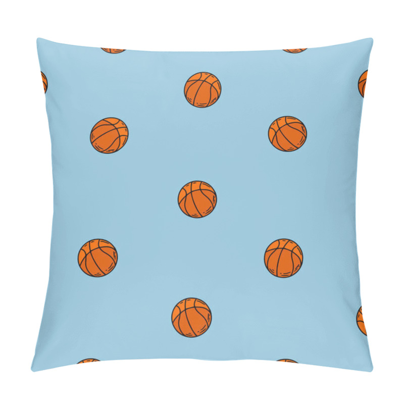 Personality  Basketball Print For Textiles. Seamless Pattern With Basketball Ball, Text And Grunge Texture. Pillow Covers