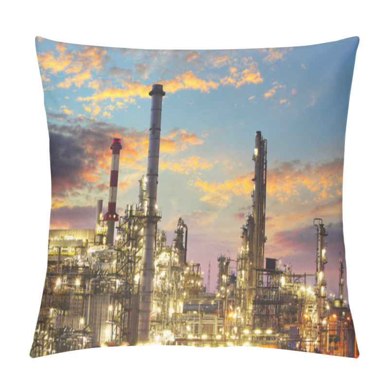 Personality  Oil And Gas Industry - Refinery At Twilight - Factory - Petroche Pillow Covers