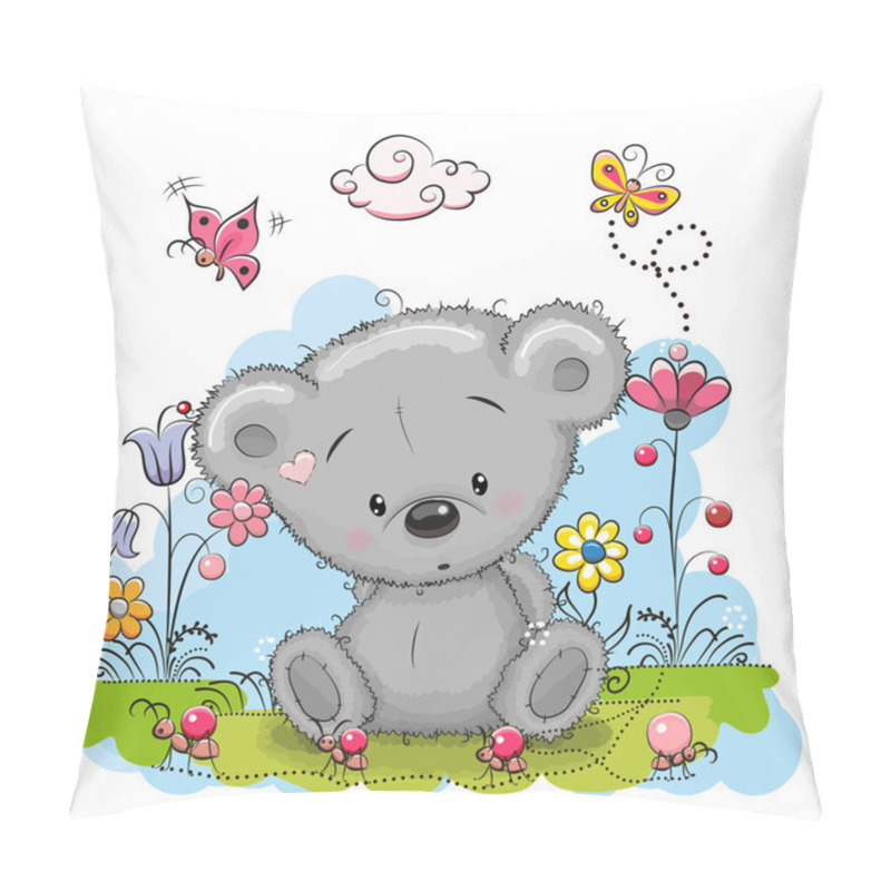 Personality  Bear With Flowers Pillow Covers