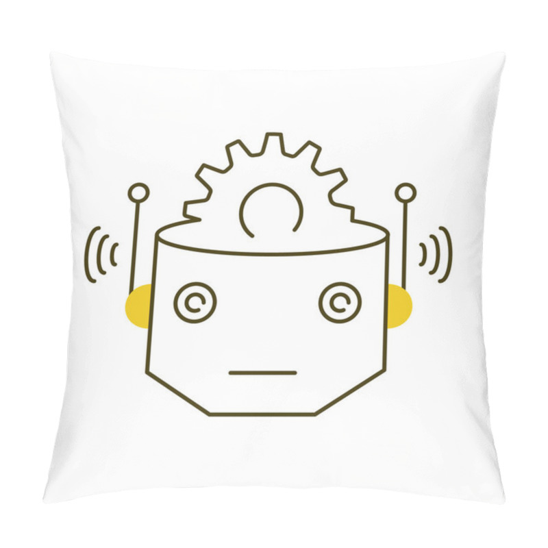 Personality  AI-Powered Automation Robot Avatar Vector ICon Design, AI Automation, Automated Control, Robotics Pillow Covers