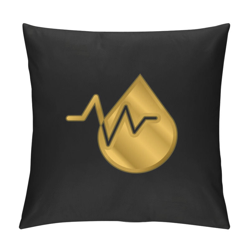 Personality  Blood Test Gold Plated Metalic Icon Or Logo Vector Pillow Covers