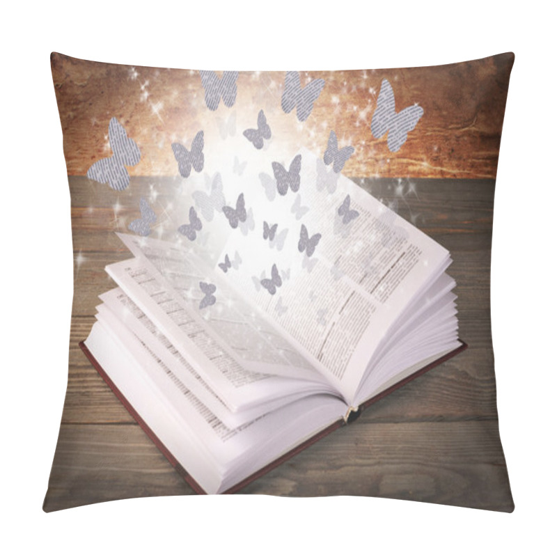 Personality  Open Book With Butterflies From Paper Pillow Covers