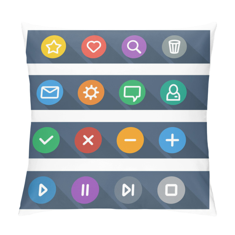 Personality  Flat UI Design Elements - Set Of Basic Web Icons Pillow Covers