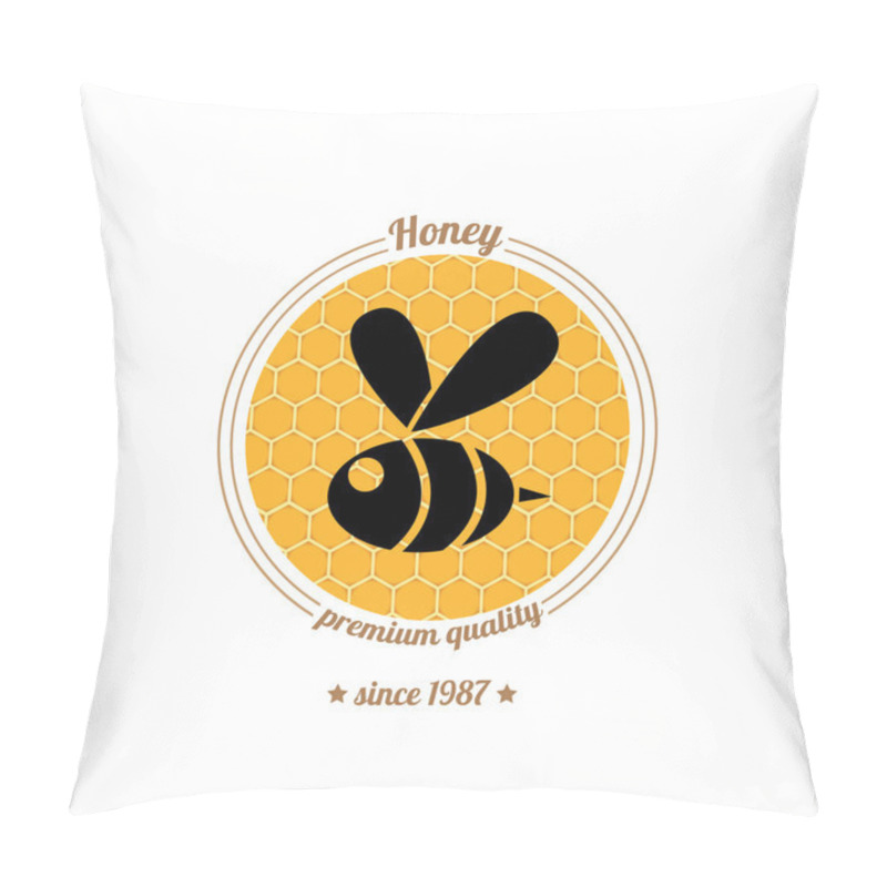 Personality  Vector  Bee Icon On Honey Comb Background Pillow Covers