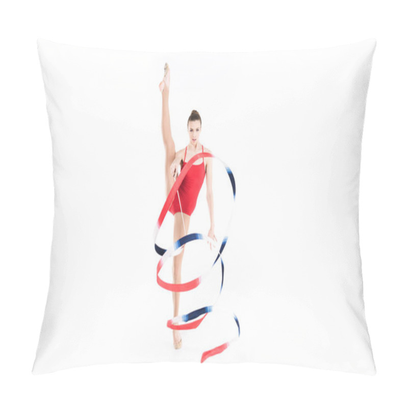 Personality  Woman Rhythmic Gymnast Training With Rope Pillow Covers