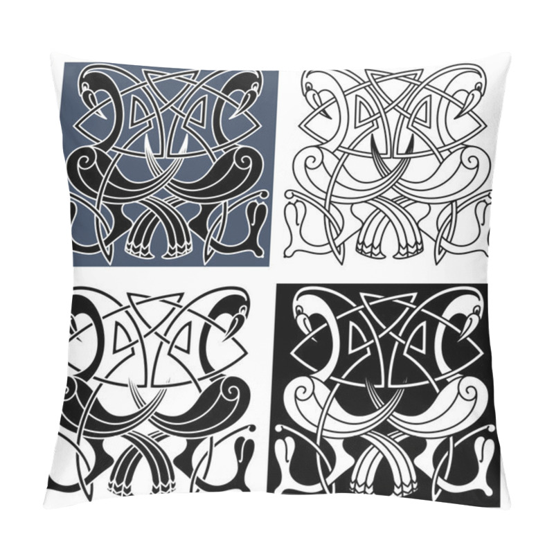 Personality  Heron Birds With Celtic Knot Patterns Pillow Covers