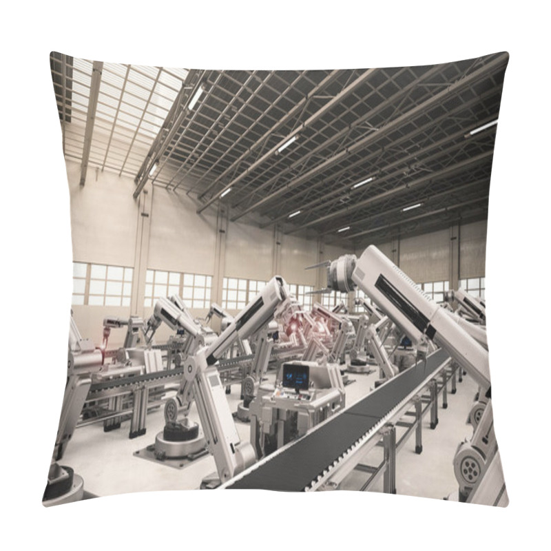 Personality  Robot Arms With Conveyor Line Pillow Covers