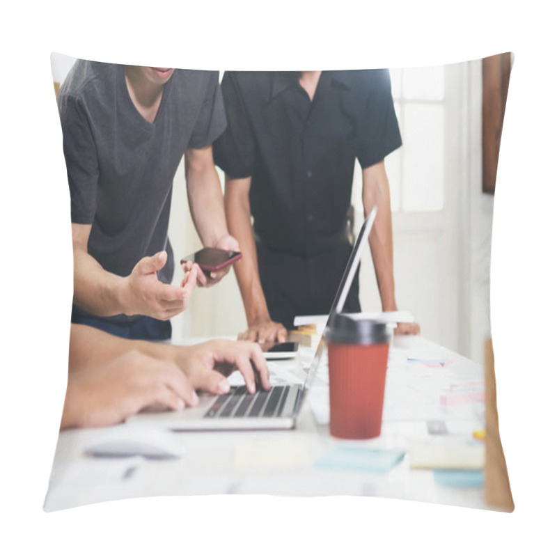 Personality  Programmer And UX UI Designer Working In A Software Development And Coding Technologies. Mobile And Website Design And Programing Development Technology Pillow Covers