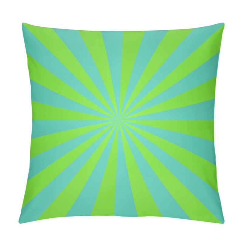 Personality  Green Blue Retro Ray Design Background Pillow Covers