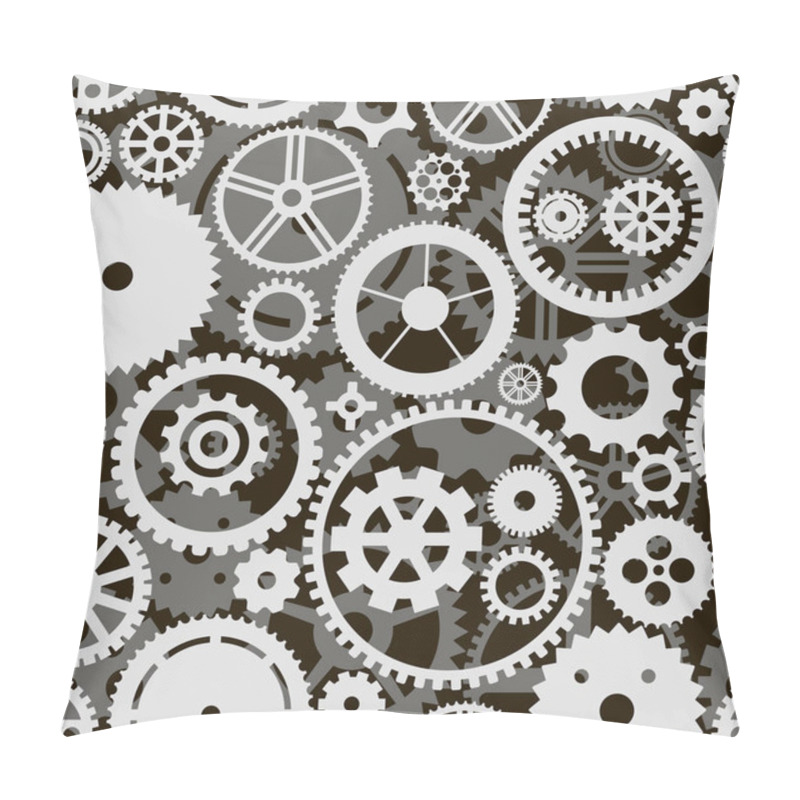 Personality  Vector Background With White And Gray Gears Pillow Covers