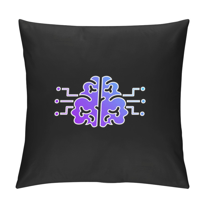 Personality  Brain Blue Gradient Vector Icon Pillow Covers