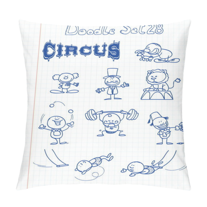 Personality  Funny Doodle Set With A Circus Theme Pillow Covers