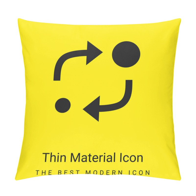 Personality  Analytics Symbol Of Two Circles Of Different Sizes With Two Arrows Between Them Minimal Bright Yellow Material Icon Pillow Covers