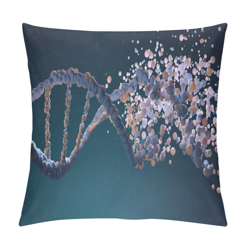 Personality  DNA Strand Assembling From Different Elements. 3D Illustration Pillow Covers