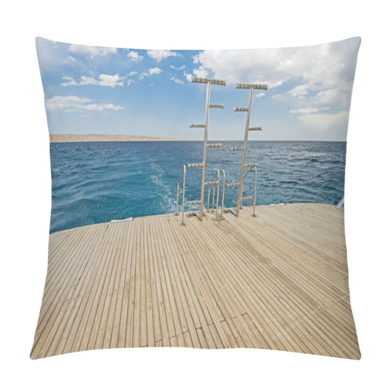 Personality  Ladders On The Back Of A Luxury Motor Yacht Pillow Covers