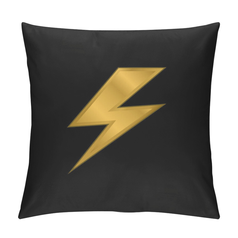 Personality  Bolt Gold Plated Metalic Icon Or Logo Vector Pillow Covers