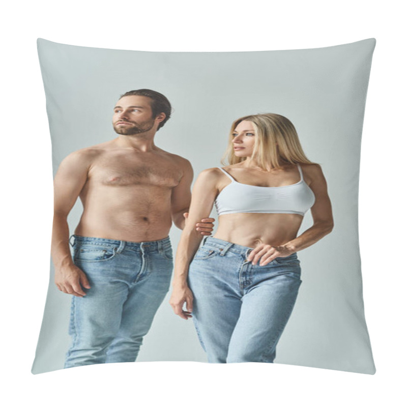 Personality  A Captivating Duo, Embodying Sensuality And Romance, Stand Side By Side In A Poetic Display Of Their Deep Connection. Pillow Covers