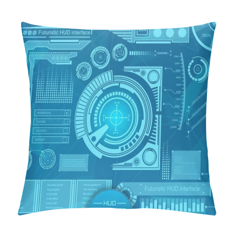 Personality  Abstract Future, Concept Vector Futuristic Blue Virtual Graphic Touch User Interface HUD. For Web, Site, Mobile Applications Isolated On Background, Techno, Online Design, Business, Gui, Ui, Kit, Hud Pillow Covers