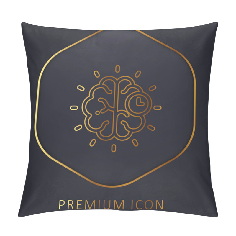 Personality  Brain Golden Line Premium Logo Or Icon Pillow Covers