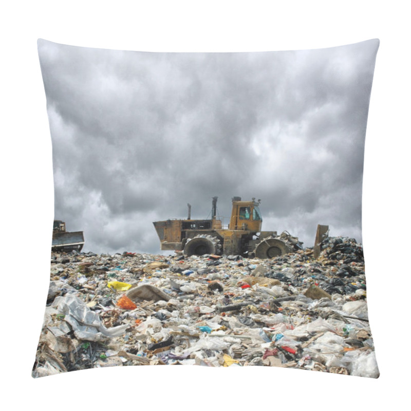 Personality  Bulldozer On A Garbage Dump Pillow Covers