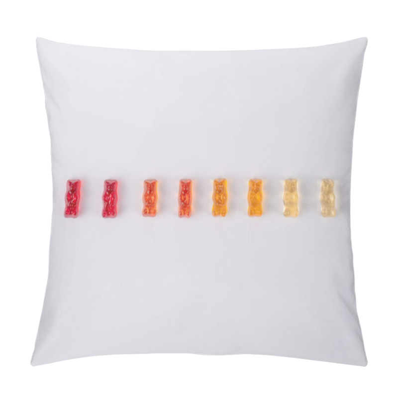 Personality  Jelly Bears Candy Isolated On A White Background. Jelly Bean. Pillow Covers