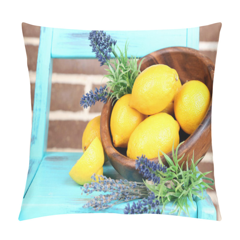 Personality  Still Life With Fresh Lemons And Lavender Pillow Covers