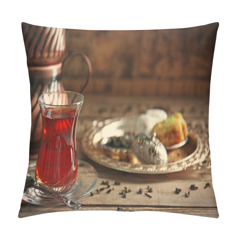 Personality  Turkish Tea In Traditional Glass Pillow Covers