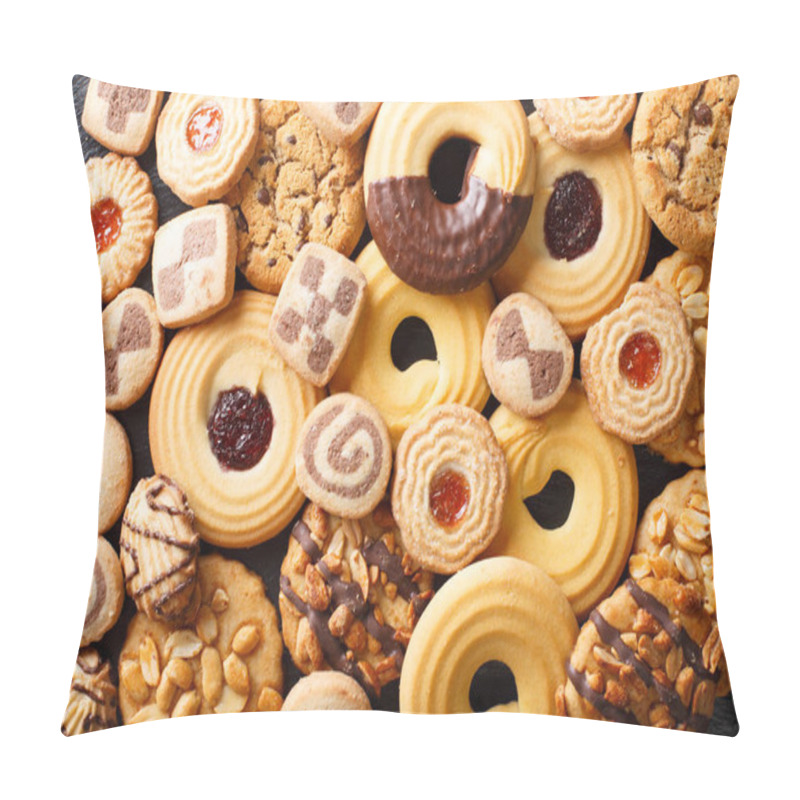 Personality  Beautiful Cookies Assorted Close-up. Background Horizontal Top V Pillow Covers