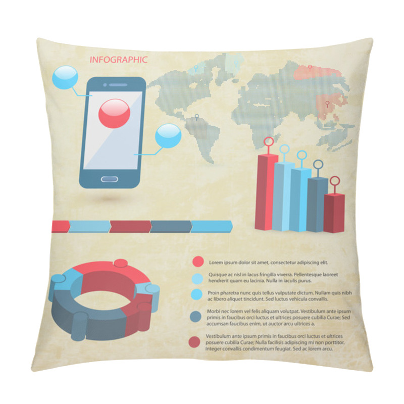 Personality  Elements Of Infographics, Vector Illustration Pillow Covers