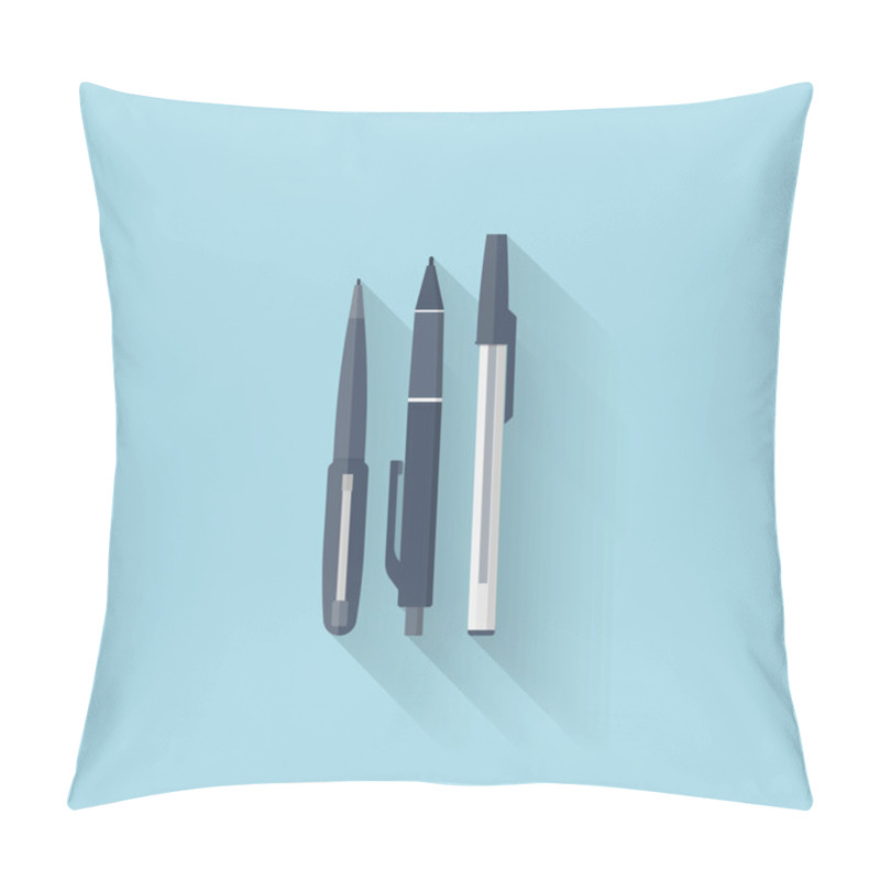 Personality  Flat Web Internet Icon. Pen Set. Pillow Covers