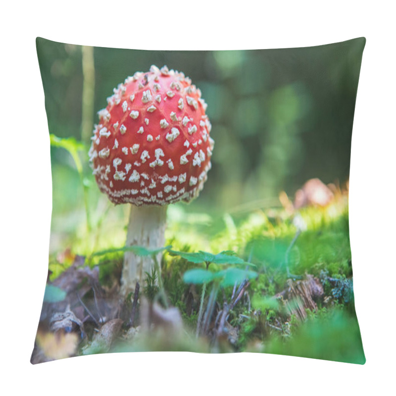 Personality  Fly Agaric (Amanita Muscaria) Poisonous Mushroom In The Forest Pillow Covers