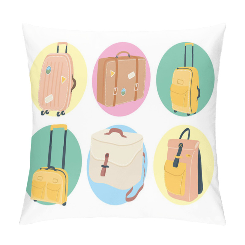 Personality  Bags Icon Set Vector Design Pillow Covers