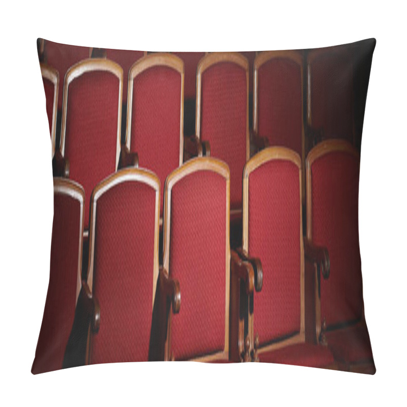 Personality  Rows Of Red Velvet Seats In A Movie Theater Pillow Covers