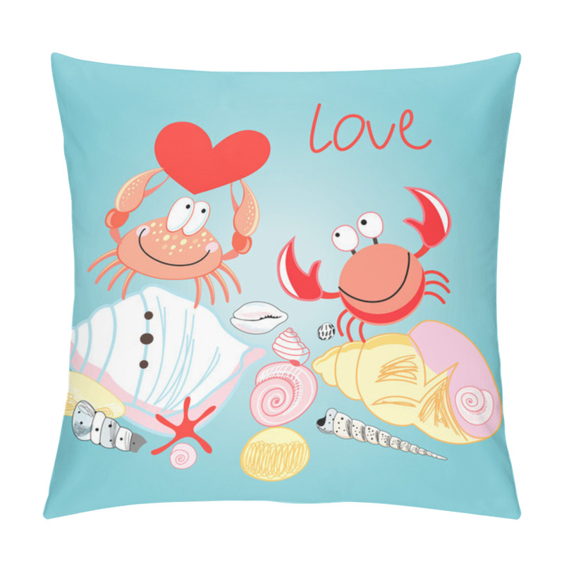 Personality  Crab In Love Pillow Covers