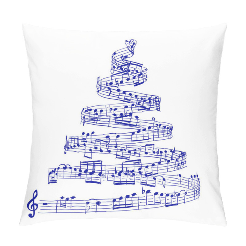 Personality  Christmas Tree From Music Notes Pillow Covers