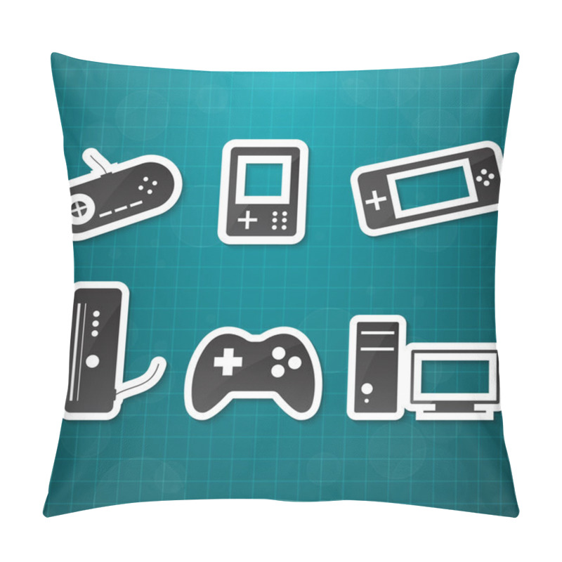 Personality  Video Game Icons Set Pillow Covers