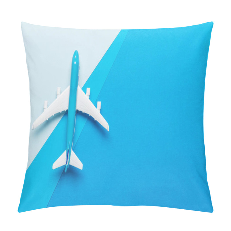 Personality  Miniature Airplane On Colourful Background For Travel Theme Pillow Covers