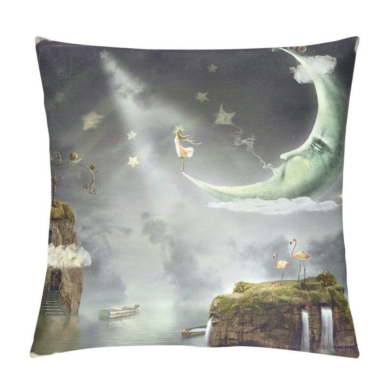 Personality  The Illustration Shows The Girl Which Admire Sky In  Stars Pillow Covers