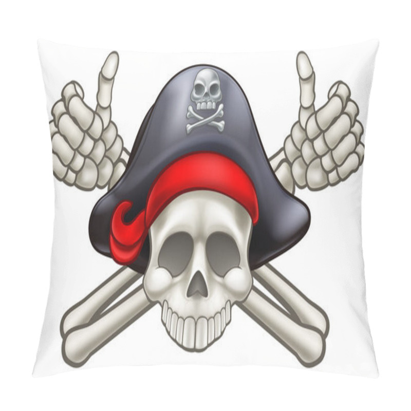 Personality  Skull And Crossbones Pirate Jolly Roger Giving A Thumbs Up Pillow Covers