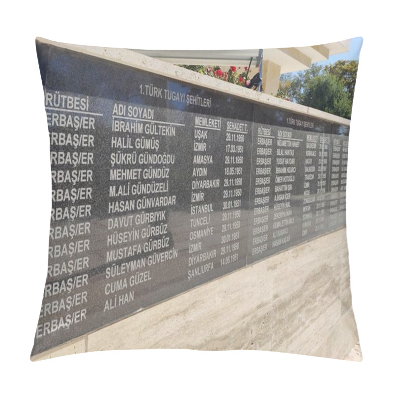 Personality  Ankara, Turkey, October 9, 2024, Memorial To Turkish Soldiers Who Fought In Korea. Monument Of Turkish Soldiers In The Korean War: A Tower Of Courage Standing Tall, Bridging History And Honor Pillow Covers