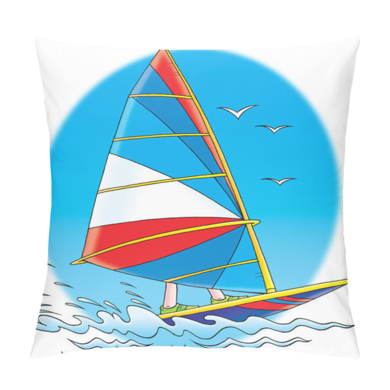 Personality  Seagulls Flying Over A Sailboat Pillow Covers