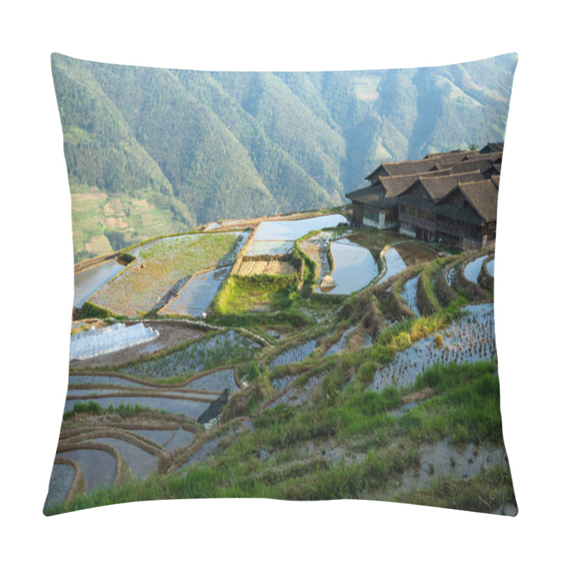 Personality  Zhuang Ethnic Minority Village In Guangxi Province, China. Pillow Covers