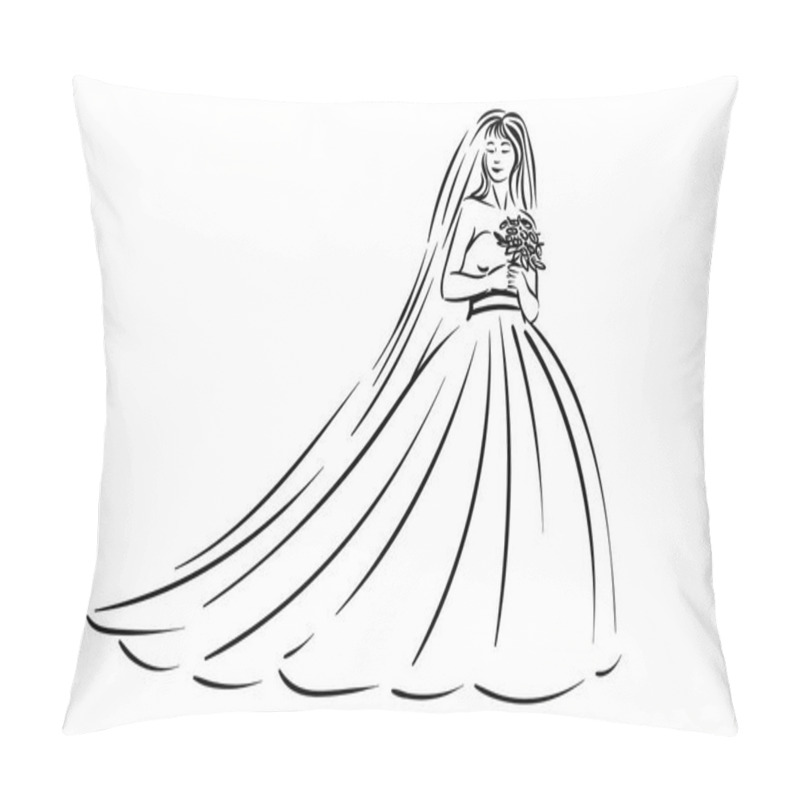 Personality  Vector Illustration Concept Of Bride Icon Illustration On White Background Pillow Covers